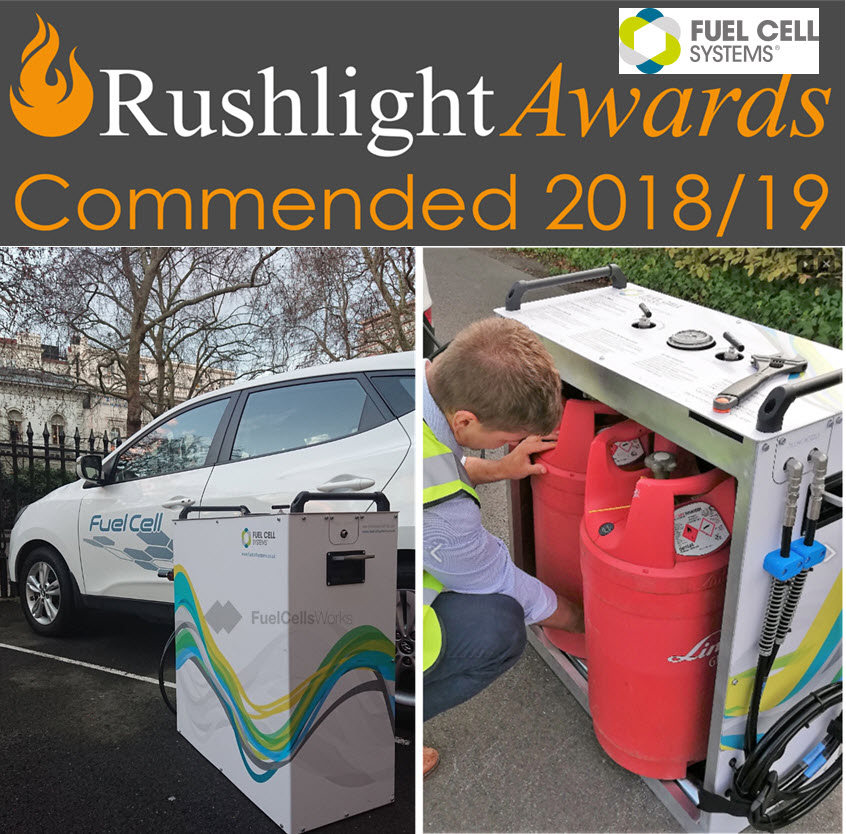 Fuel Cell Systems Mini Hydrogen Dispenser Recognised At Rushlight