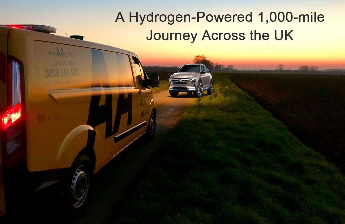 AA and Fuel Cell Systems Ltd Support the Hydrogen-Powered Hyundai Nexo to Complete a Landmark Journey 2 AA Assits in Hydrogen Journey Across UK