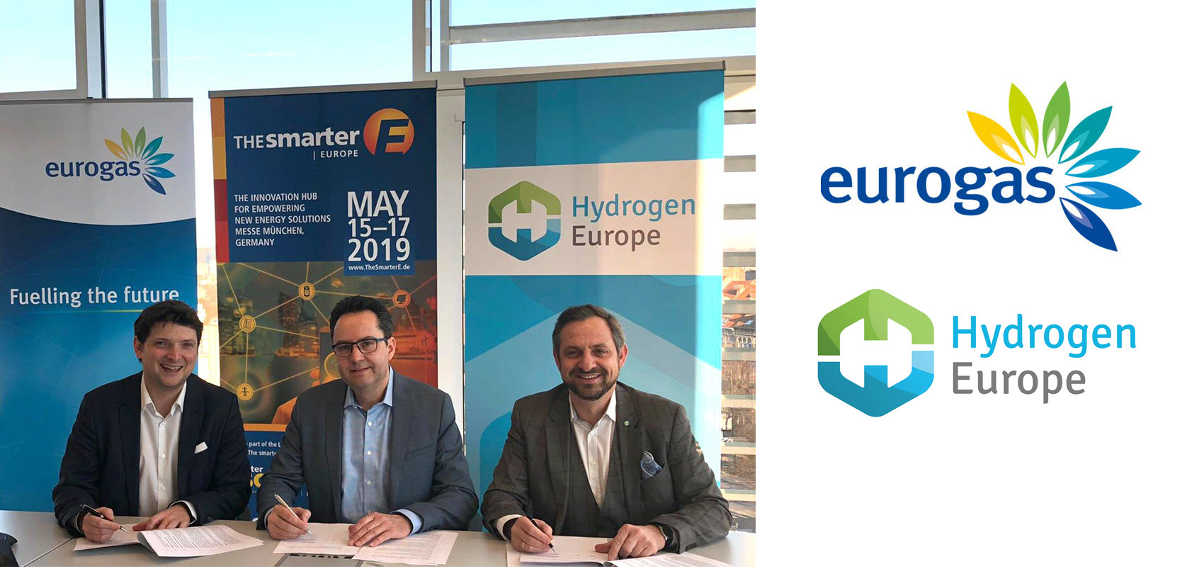 The Smarter Europe Joins Forces with Eurogas and Hydrogen Europe 1 The smarter E Europe Eurogas Hydrogen Europe signing ceremony