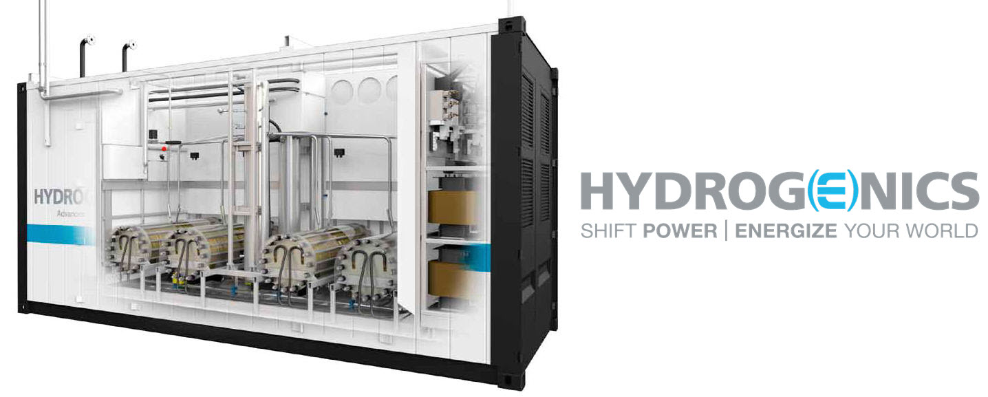 Hydrogenics High purity hydrogen generation unit with logo