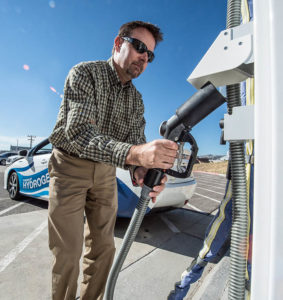 NREL Research into Fueling Big Rigs Could Help More Hydrogen Vehicles Hit the Road 1 NREL research fueling big rigs hydrogen vehicles wipke esif grips nozzle