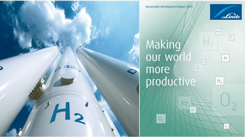 Linde Launches 2019 Sustainable Development Report "Hydrogen Will Play a Key Role" 1 Linde Sustainable Development Report