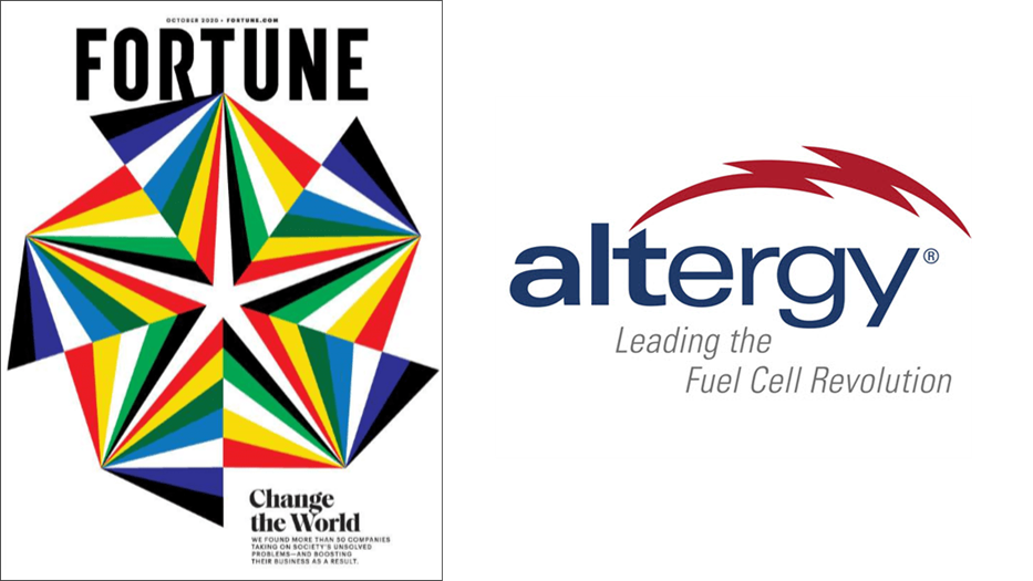 Fuel Cell Company Altergy System is Featured in Fortune Magazines October 2020 Issue Changing the World