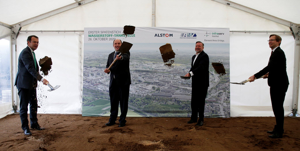 Groundbreaking Ceremony for the First Hydrogen Station for Passenger Trains Held in Hessen Main