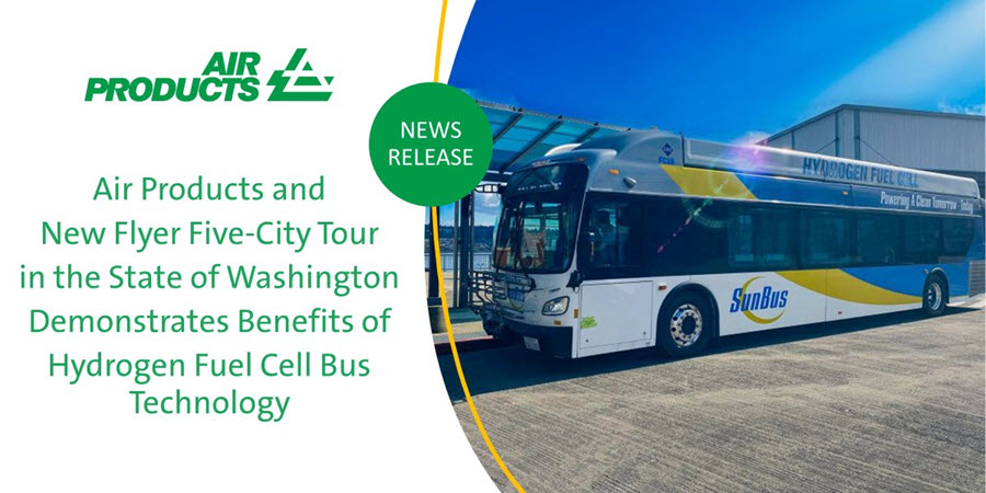 Fuel cells works, Air Products And New Flyer Five-City Tour In The State Of Washington Demonstrates Benefits Of Hydrogen Fuel Cell Bus Technology