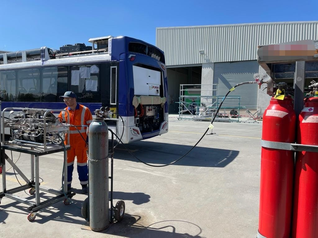 Fuel cells works, First Hydrogen Bus Fuelling in New Zealand Powered by Partnership Between Haskel Hydrogen Systems and Hiringa Energy