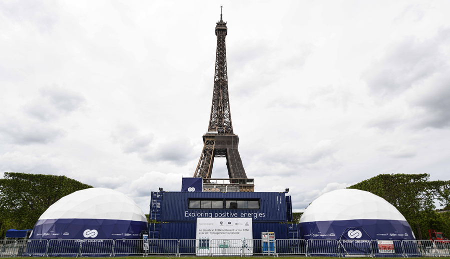 Fuel cells works, hydrogen, Eiffel Tower, energy, fuel cells