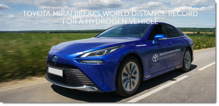 Toyota Mirai Breaks World Distance Record For A Hydrogen Fuel Cell Vehicle