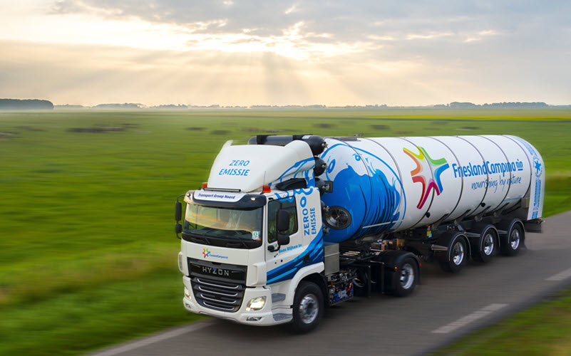 fuel cells works, Hyzon Motors Delivers First Hydrogen-Powered Vehicle to Support FrieslandCampina Dairy Company's Operations, Transition fleet to Zero-Emissions