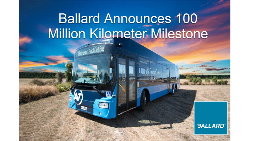 Fuel Cells Works, Ballard Announces 100-Million-Kilometer Milestone