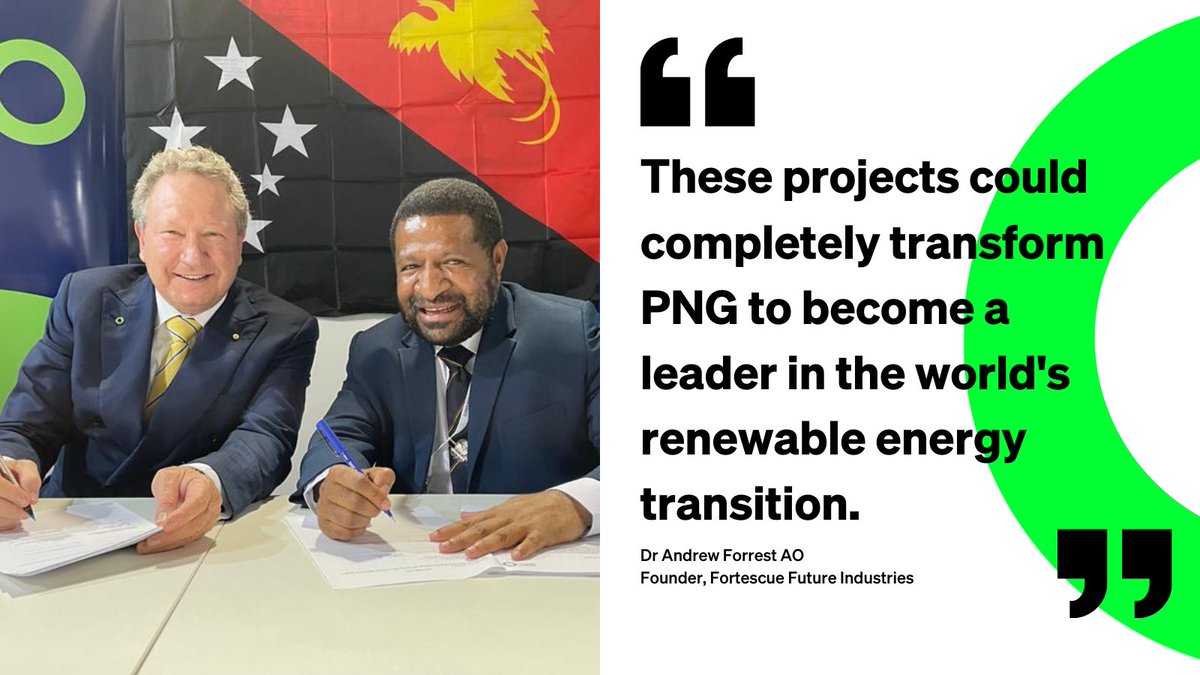 Fuel Cells Works, Fortescue Future Industries to Develop Major Green Energy and Hydrogen Projects in Papua New Guinea