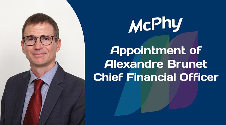 McPhy Energy Announces The Appointment Of Alexandre Brunet As Chief Financial Officer - Vimarsana News