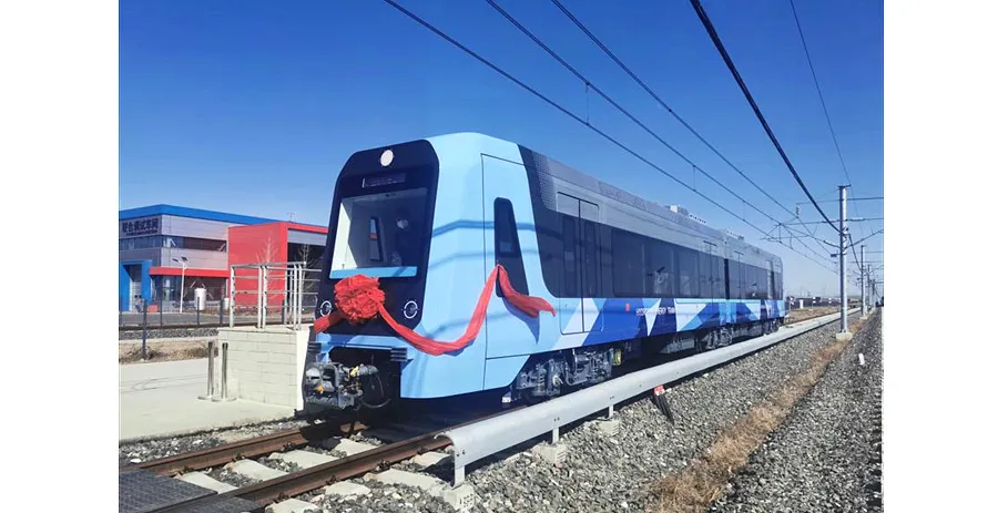 Cell Wheel Train Hydrogen-Fuel Cell Powered Light Rail Train Debuts in Baoding, China